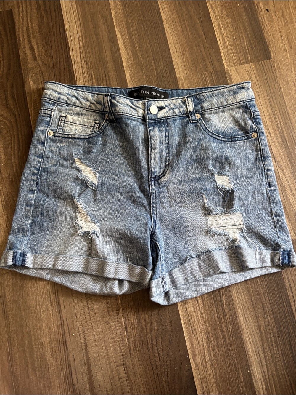 Boston proper distressed shorts